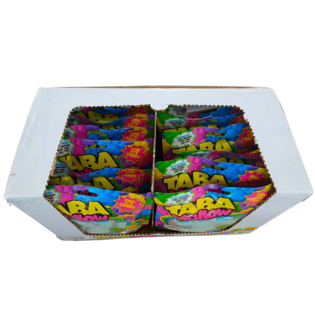 Taba Mallow Paw - Edible Squishy Marshmallow with Sprinkles - Soft. Squishy. Totally fun. Product sold 12 units per case.